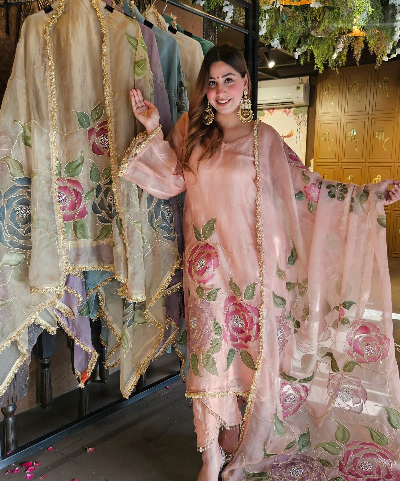 Pure organza Unstitched Suits