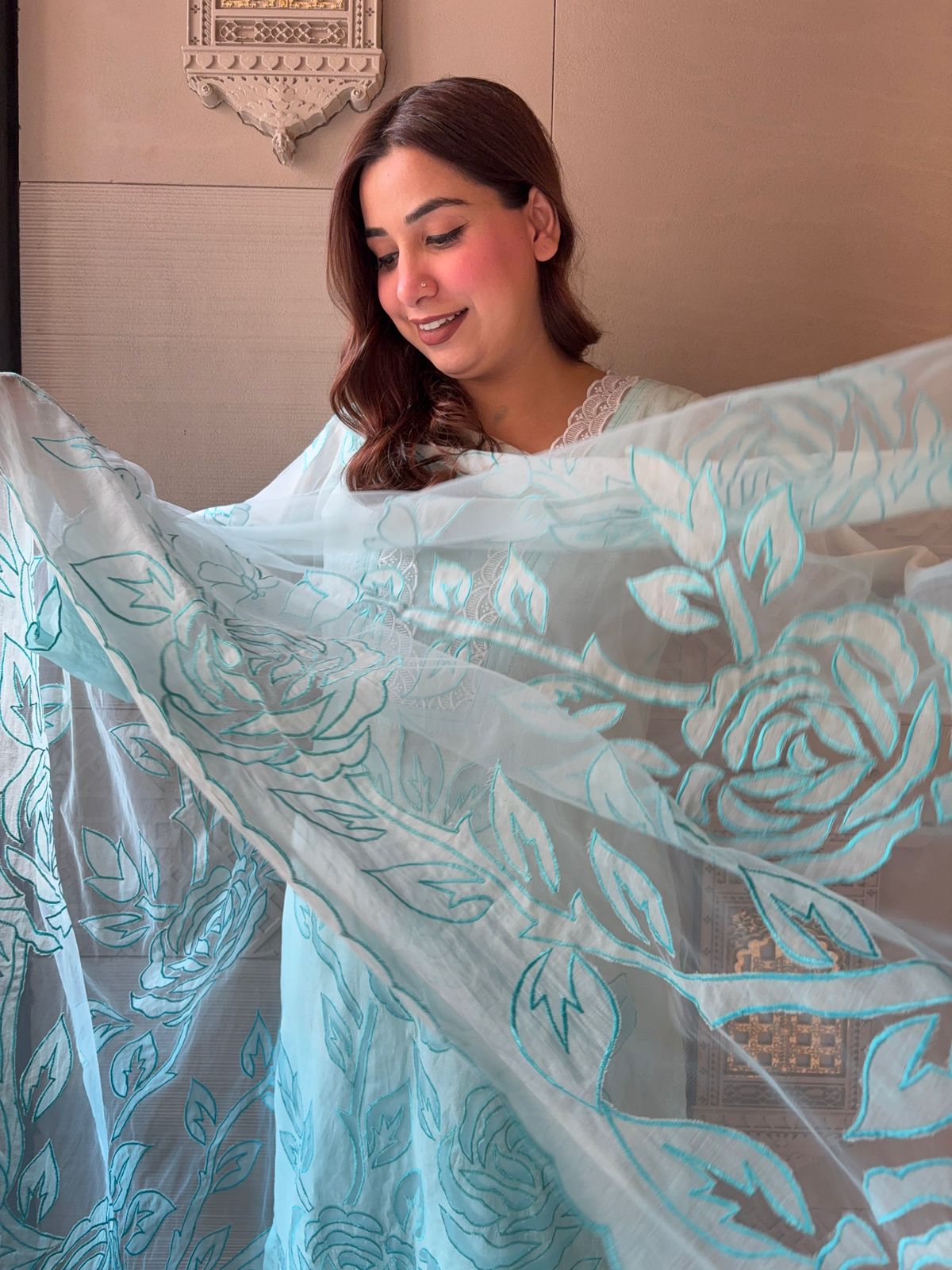 Pure Mul Chanderi ombré shades unstitched Kurta