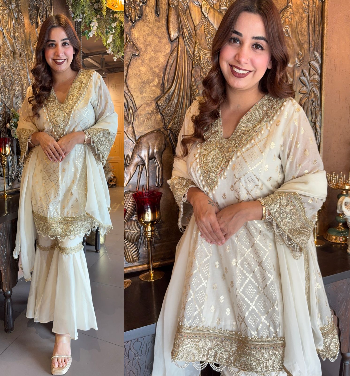 Mul chanderi Stitched Anarkali