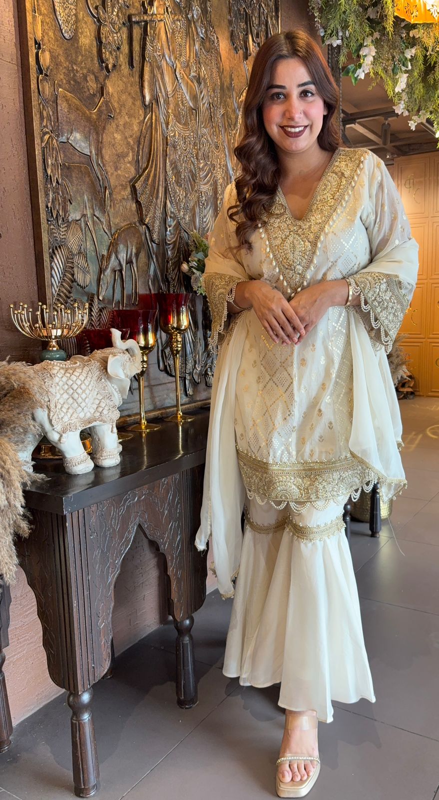 Mul chanderi Stitched Anarkali