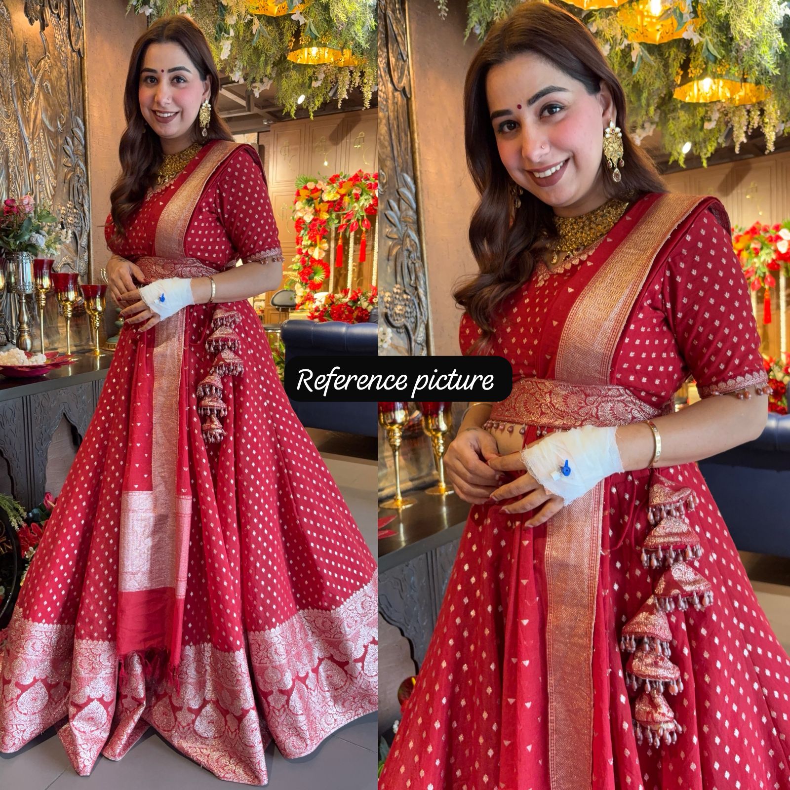 BANARASI PURE COTTON CHANDERI DYEABLE SKIRT LEHENGA