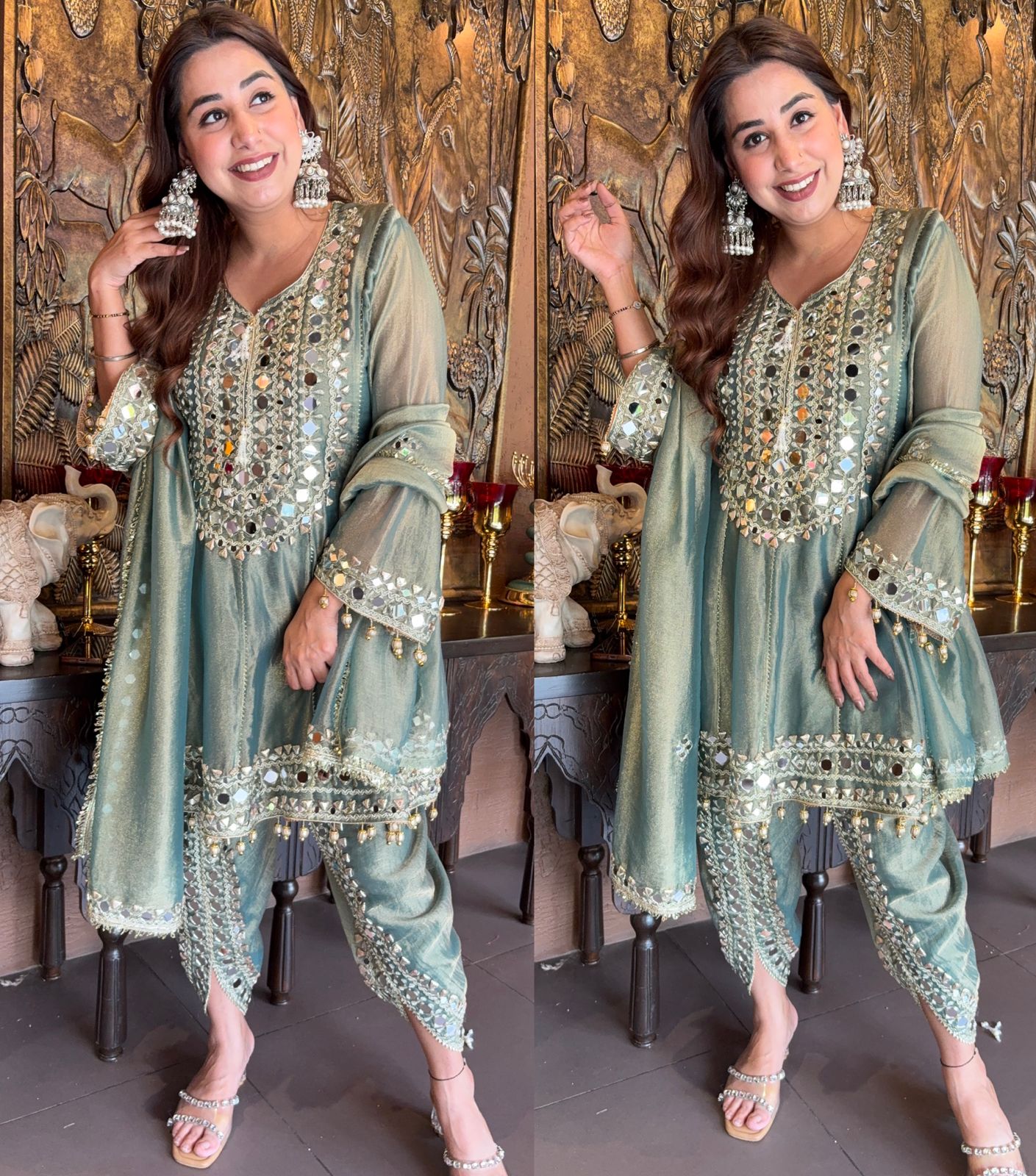 Shimmer Stitched anarkali set/Ethnic suit