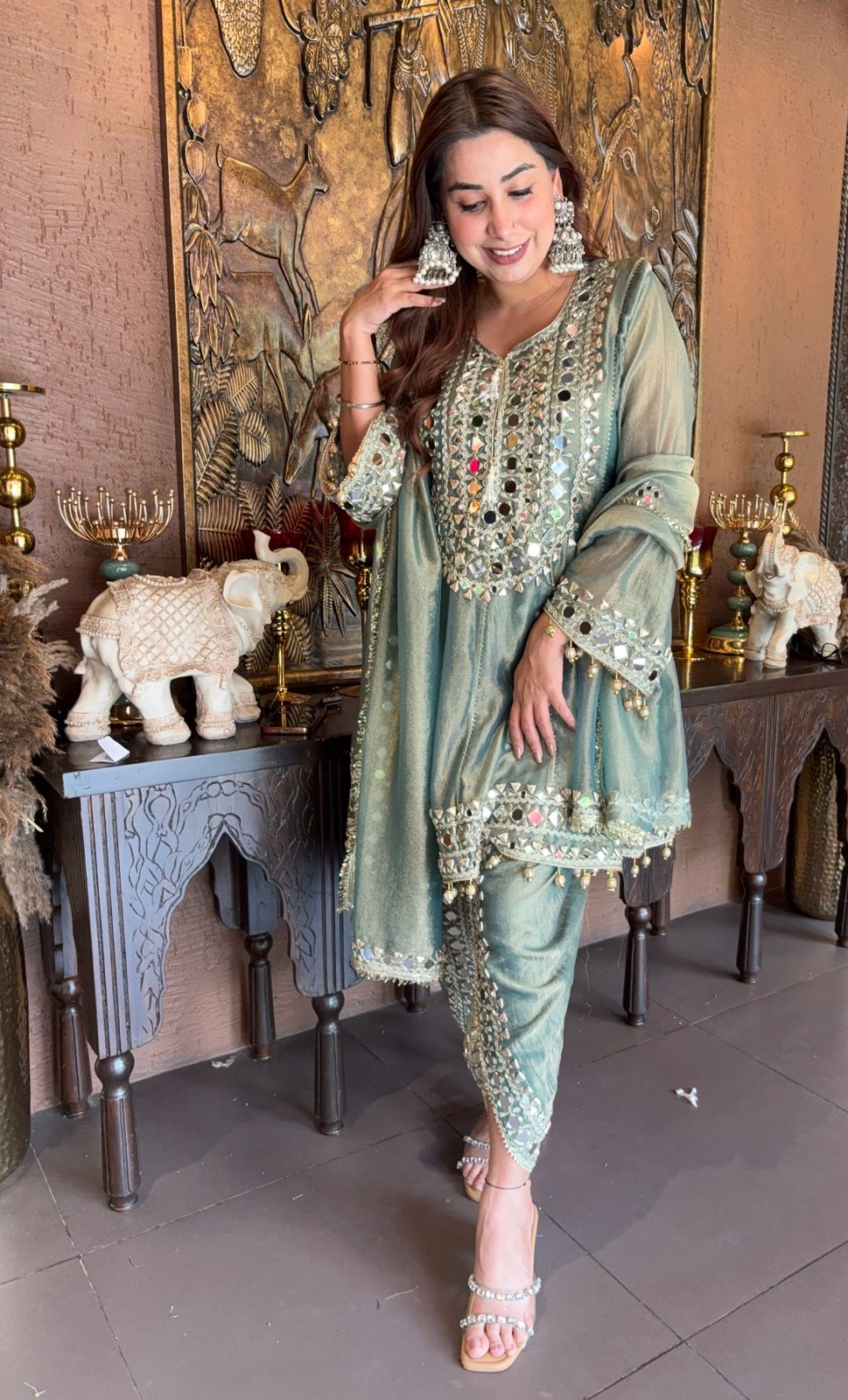 Shimmer Stitched anarkali set/Ethnic suit