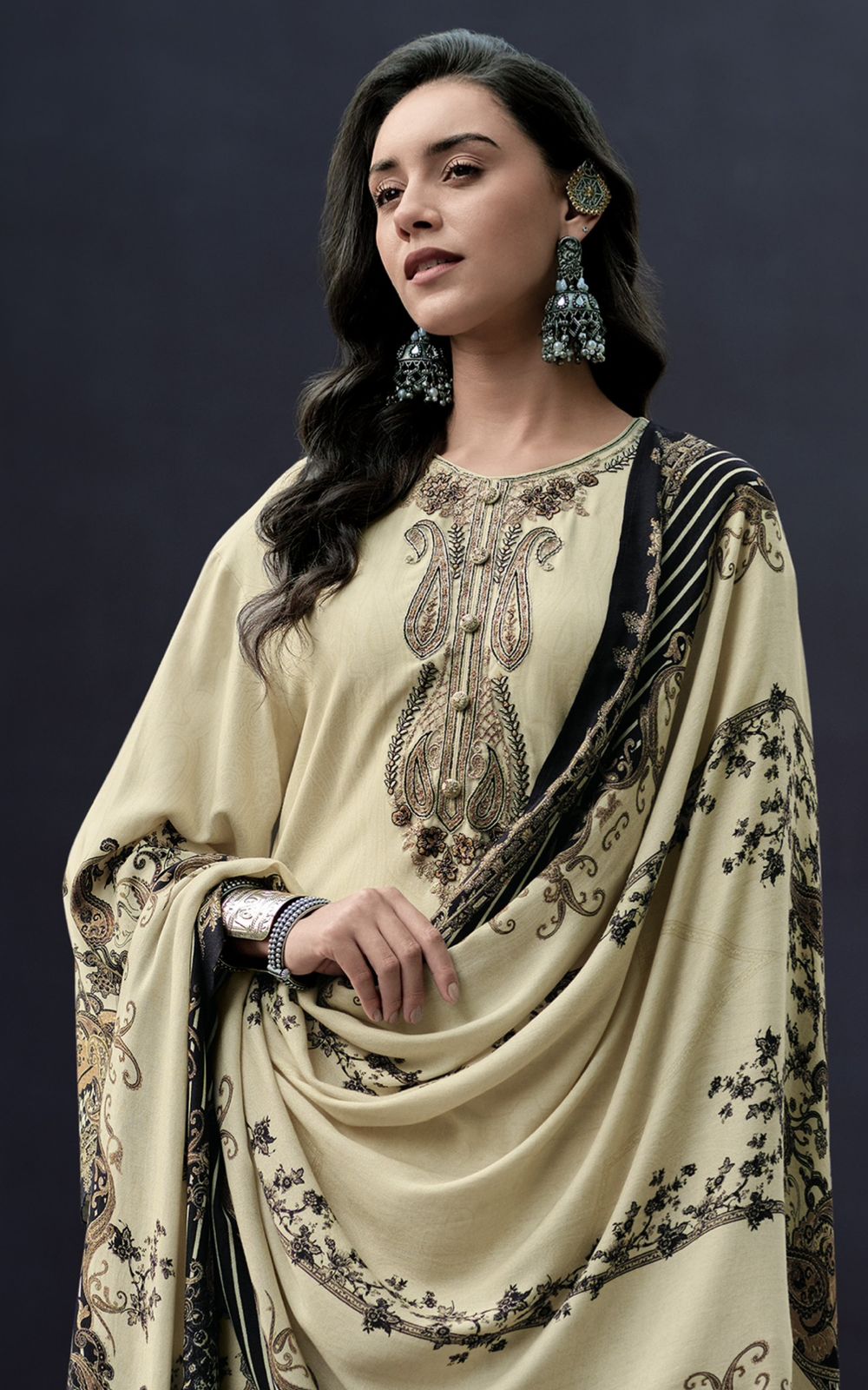 Digital printed pashmina Suits