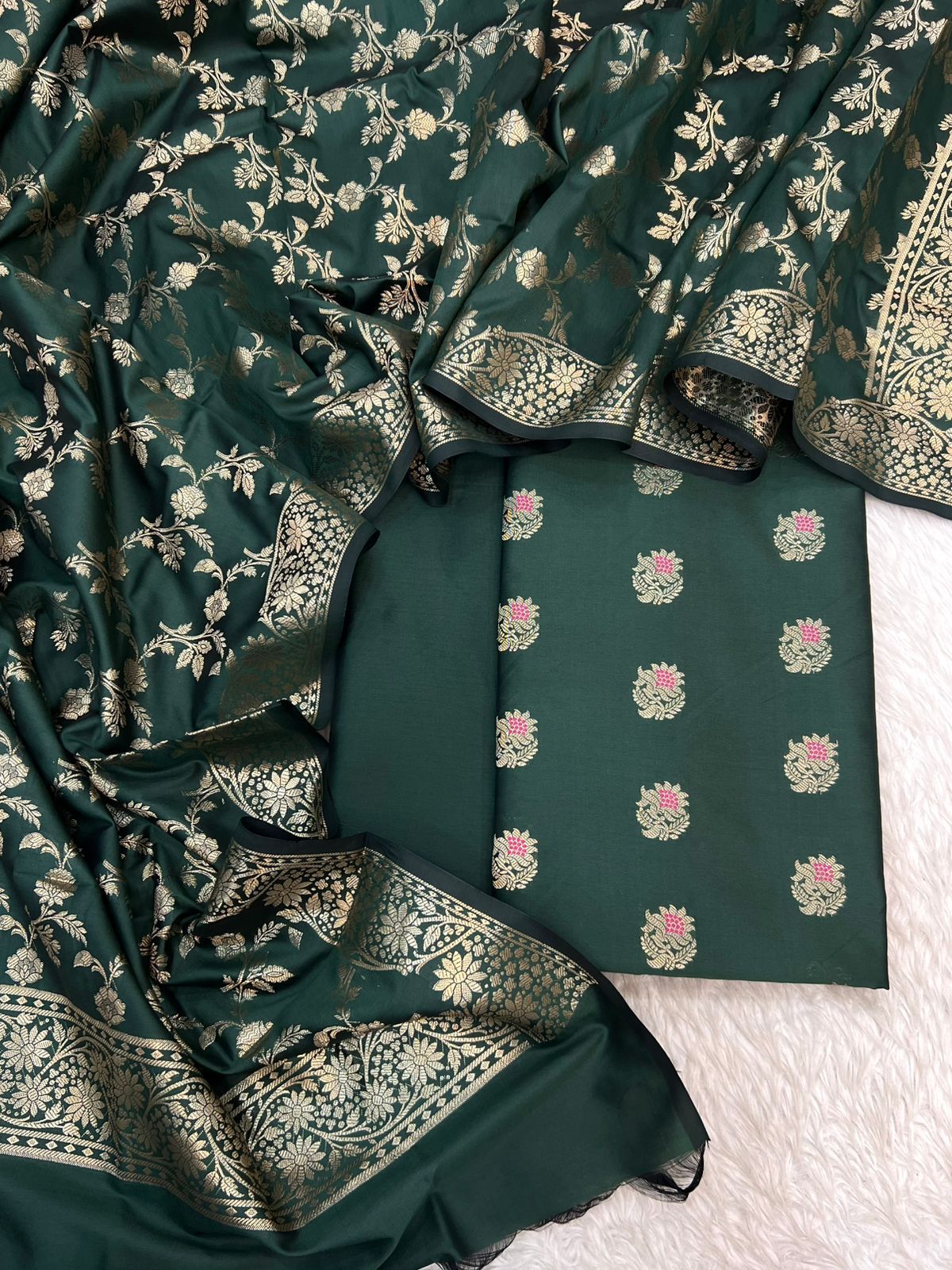 BANARASI SILK ZARI MINA WEAVING JACKARD SUITS