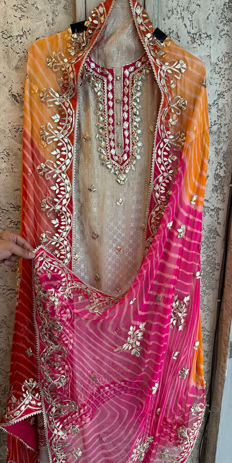 Pure Silk jacquard Unstitched full size shirt