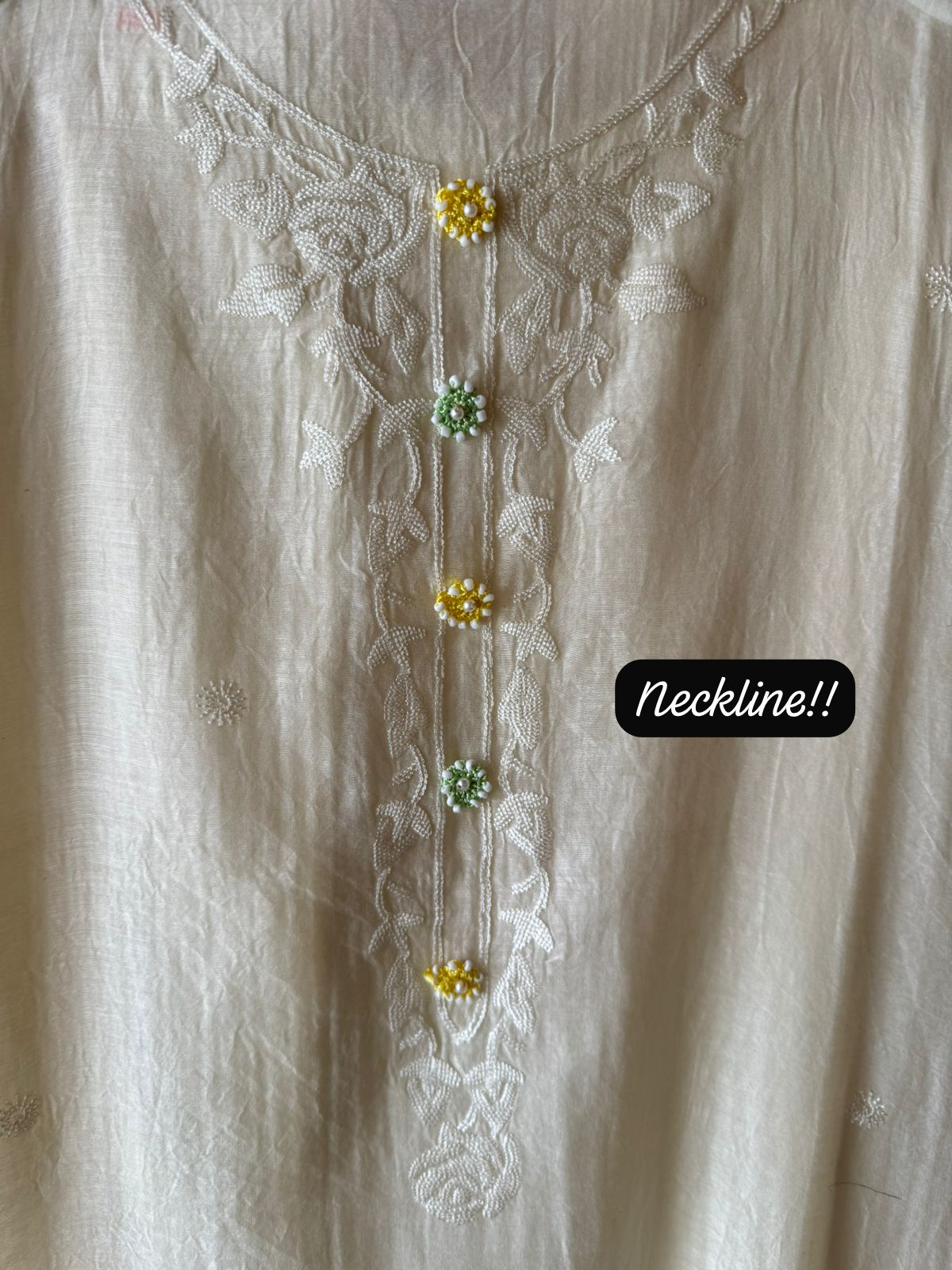Soft Mul Mul cotton unstitched Shirt design with thread and sequence work