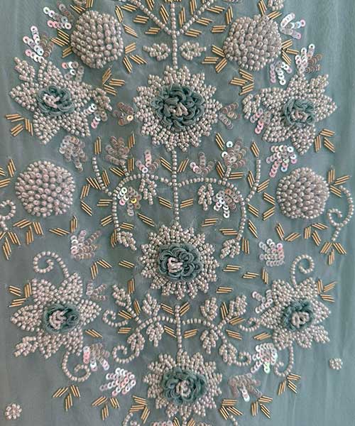 Soft and Flowy organza Georgette Fabric with gorgeous Pearl