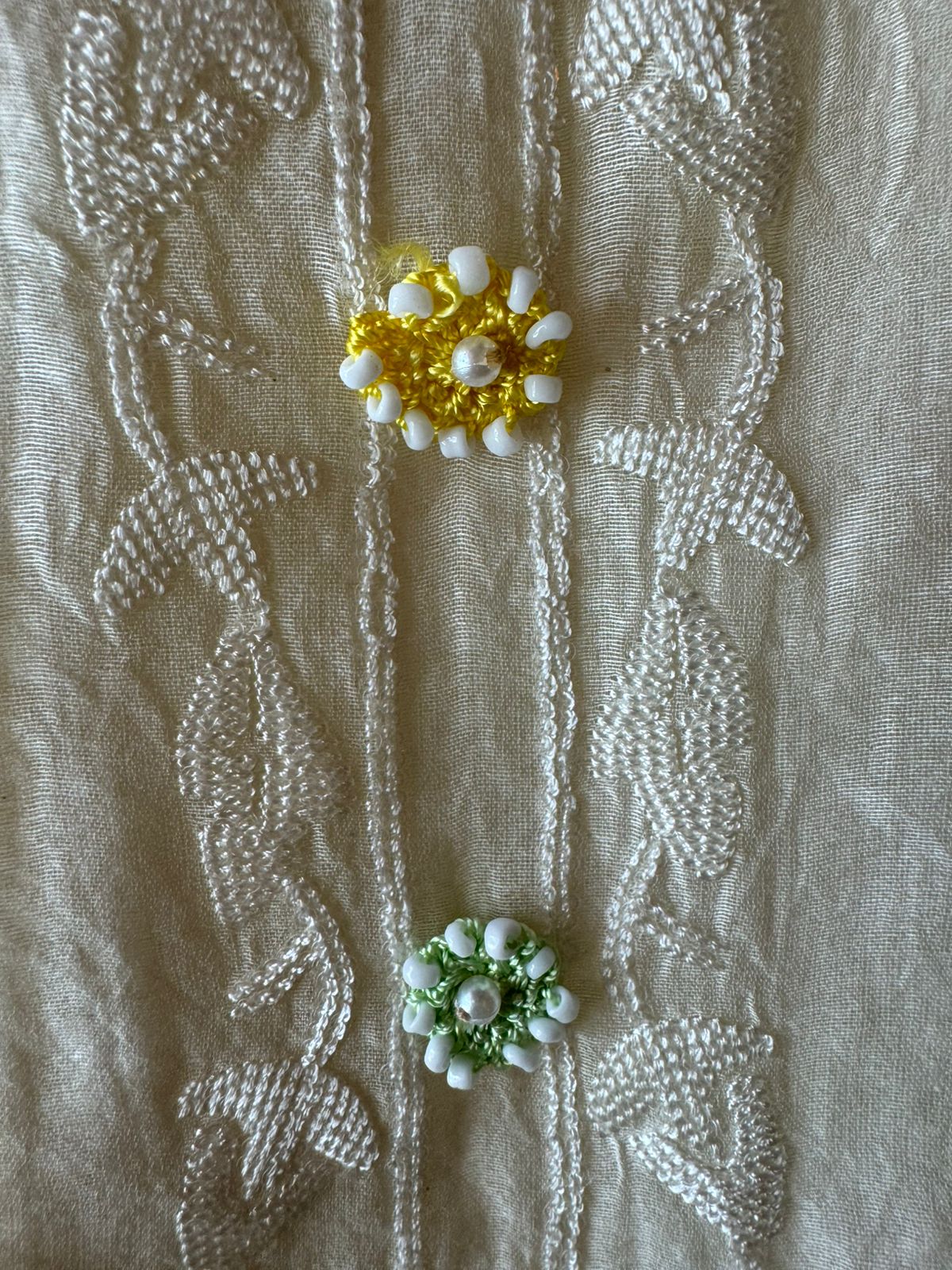 Soft Mul Mul cotton unstitched Shirt design with thread and sequence work