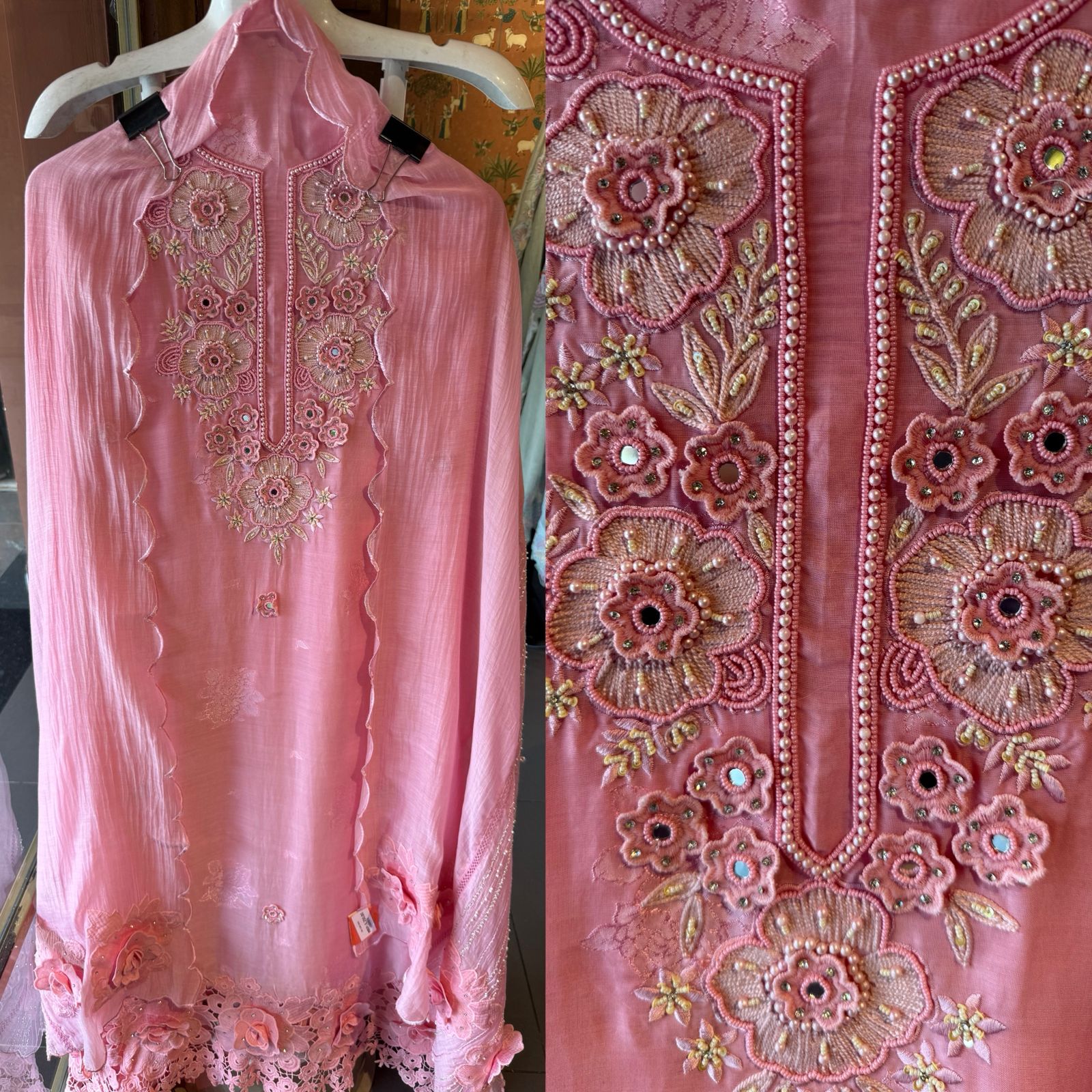 Floral Embroidered Suit Set For Summers