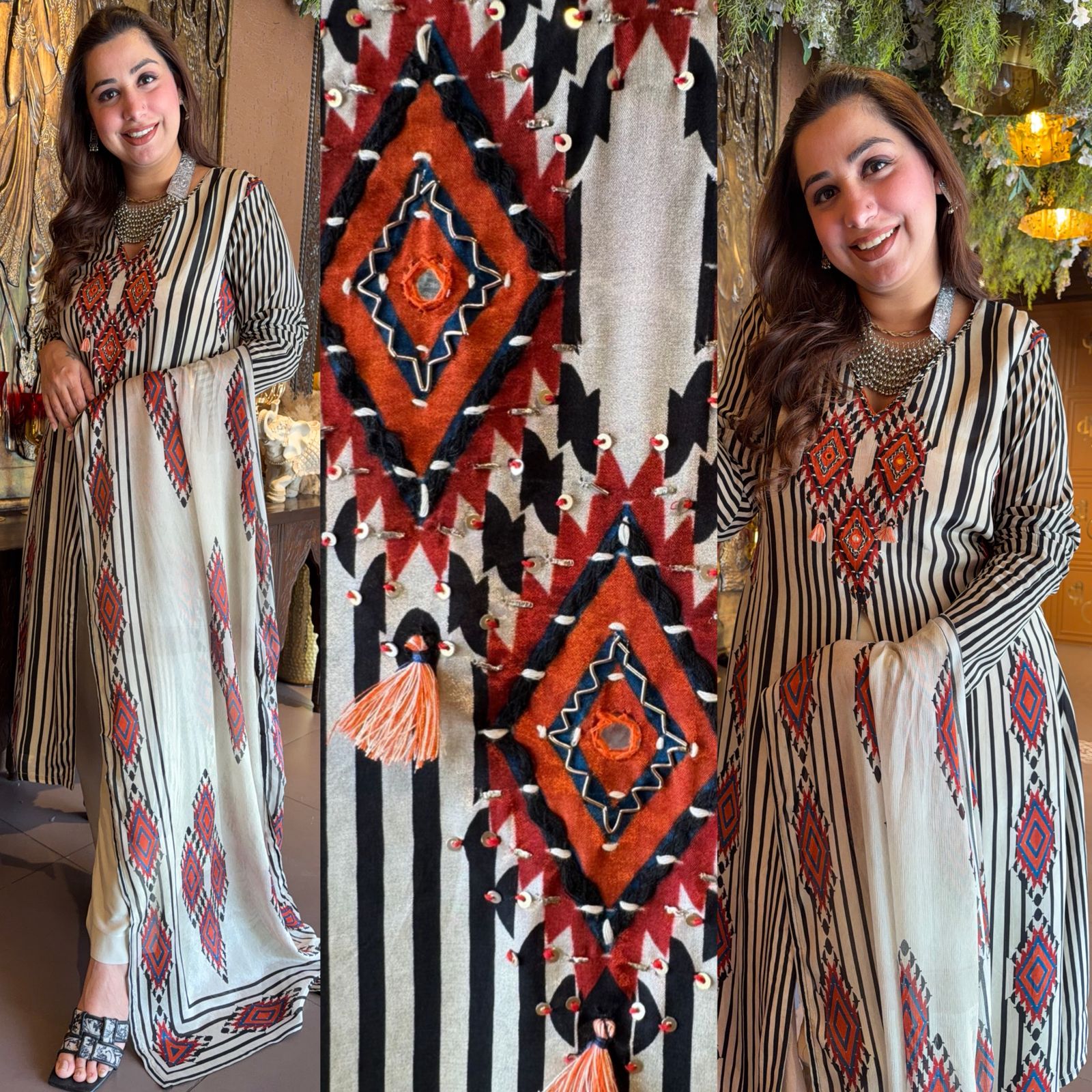 STRIPED AZTEC PRINT SUIT
