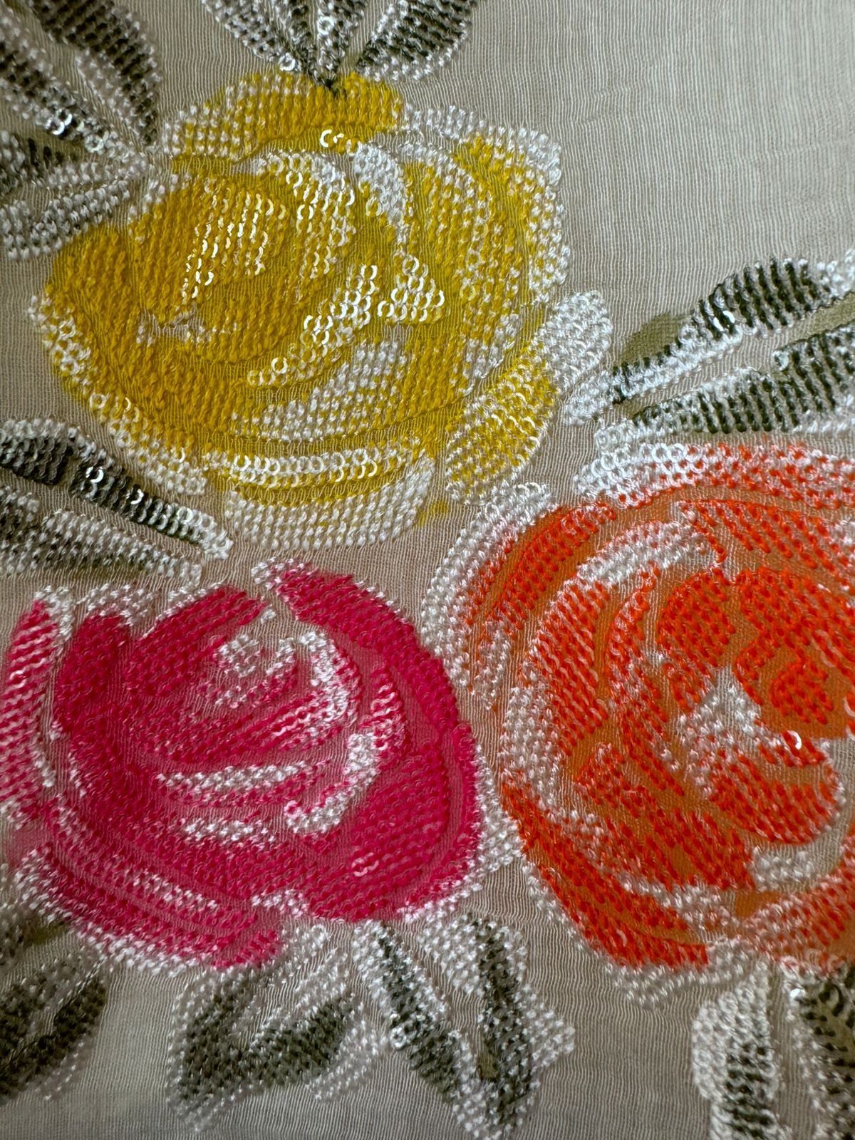 Soft Mul Mul cotton unstitched Shirt design with thread and sequence work